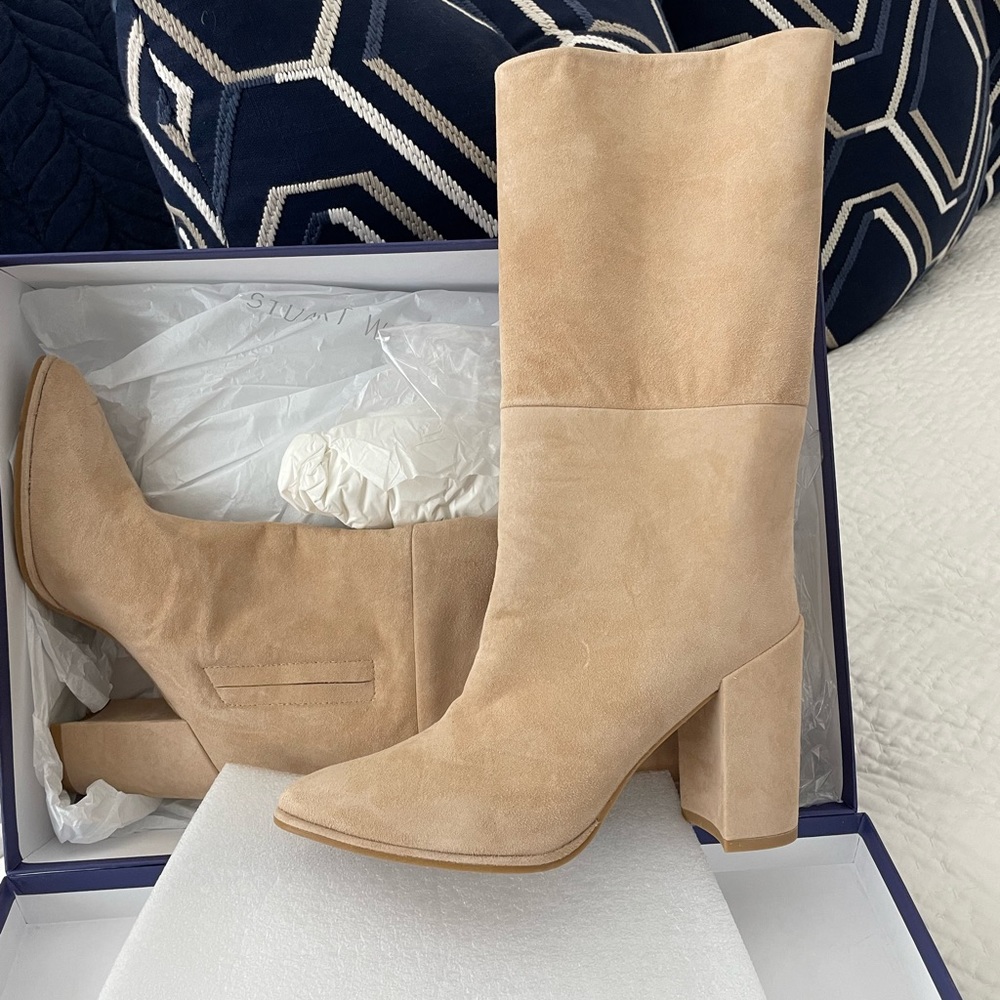 Stuart Weitzman Straighten suede boots. Worn once. Size 8 - women’s